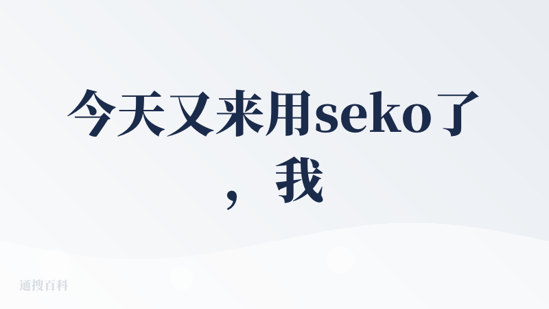 今天又来用seko了，我个人是感觉这款产品便捷，比较适合我，做短剧太方便了，比如我有一款产品，想做些故事性的视频内容，写