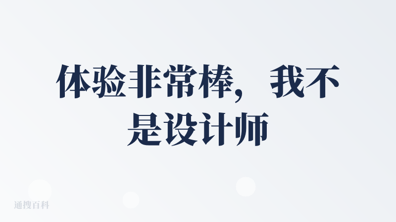 体验非常棒，我不是设计师，甚至连我想要什么效果，我都有点说不清楚。但是我说了一些需求，我发现他能比较精准的把我脑子里面想