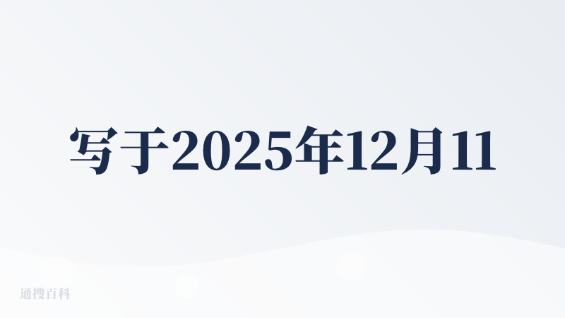 写于2025年12月11日。