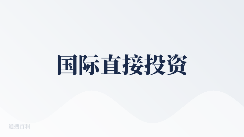 国际直接投资