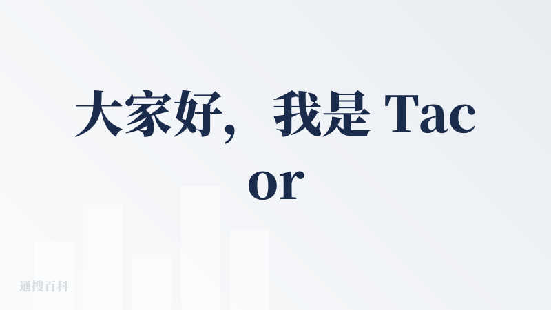 大家好，我是 Tacore 的创始人。