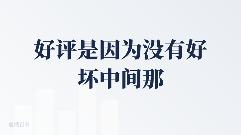 好评是因为没有好坏中间那个选项可以选，这种情况就很难绷