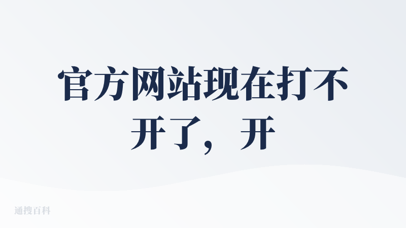 官方网站现在打不开了，开手机网络也打不开