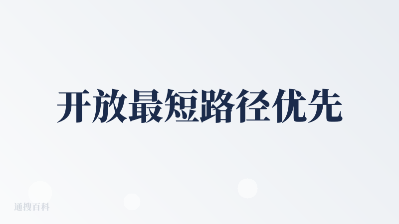 开放最短路径优先