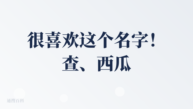很喜欢这个名字！查、西瓜、吃瓜、看热闹、社区感、活人感，全部联系起来了！很妙！