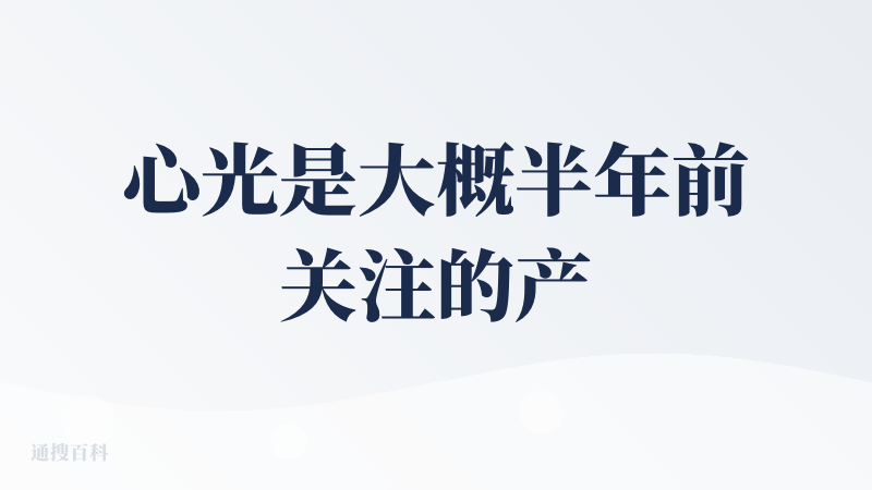 心光是大概半年前关注的产品，或者更早？