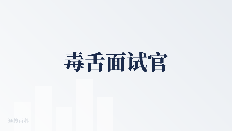 毒舌面试官