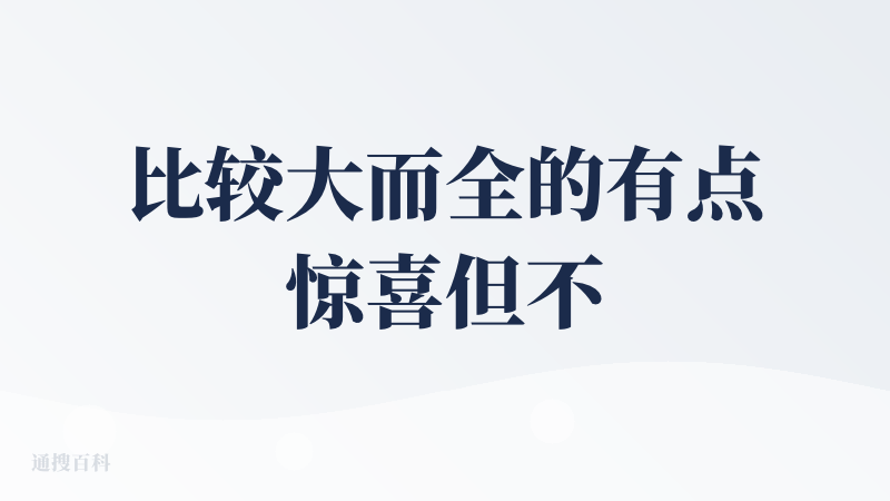 比较大而全的有点惊喜但不多的产品。