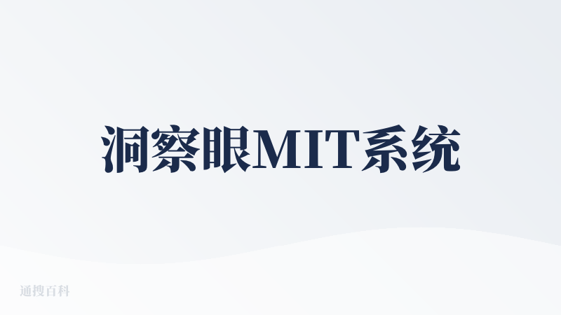 洞察眼MIT系统