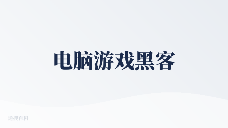 电脑游戏黑客