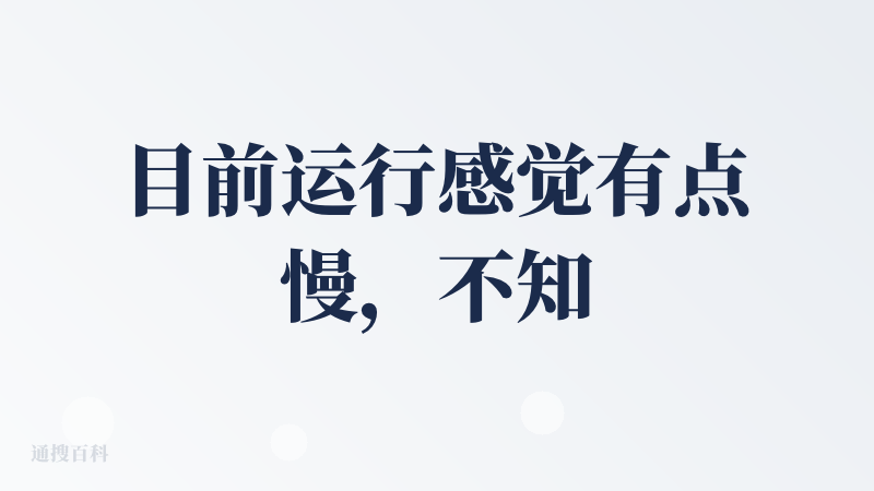目前运行感觉有点慢，不知道是不是电脑配置不高，有点是电脑维护工具的感觉。