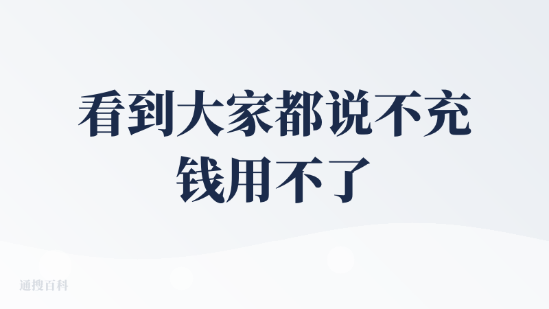 看到大家都说不充钱用不了，我来给它正个名。