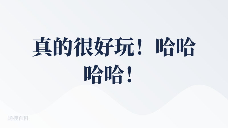 真的很好玩！哈哈哈哈！