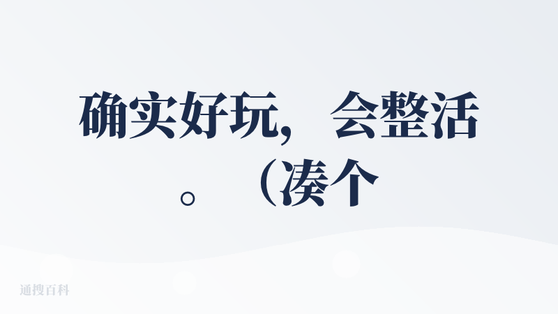 确实好玩，会整活。（凑个 15 个字