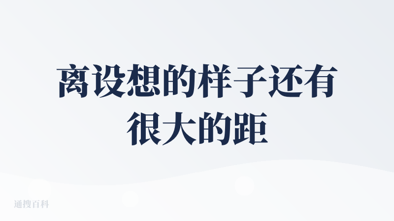 离设想的样子还有很大的距离，继续努力。