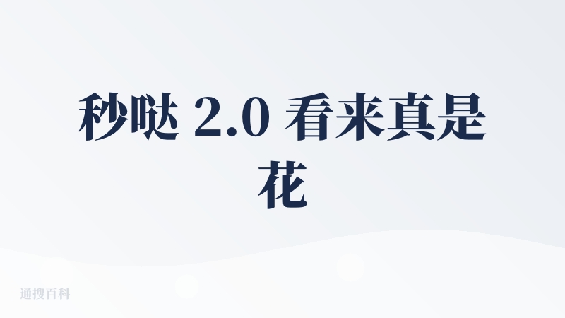 秒哒 2.0 看来真是花力气了