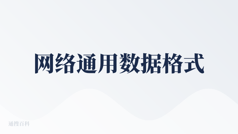 网络通用数据格式
