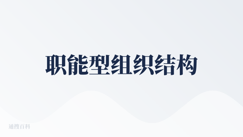 职能型组织结构