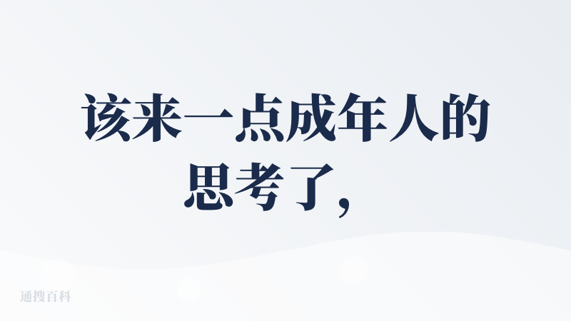 该来一点成年人的思考了，脑子徘徊着几个念想：