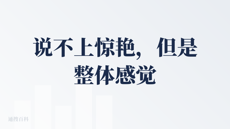 说不上惊艳，但是整体感觉不错