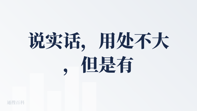 说实话，用处不大，但是有良心