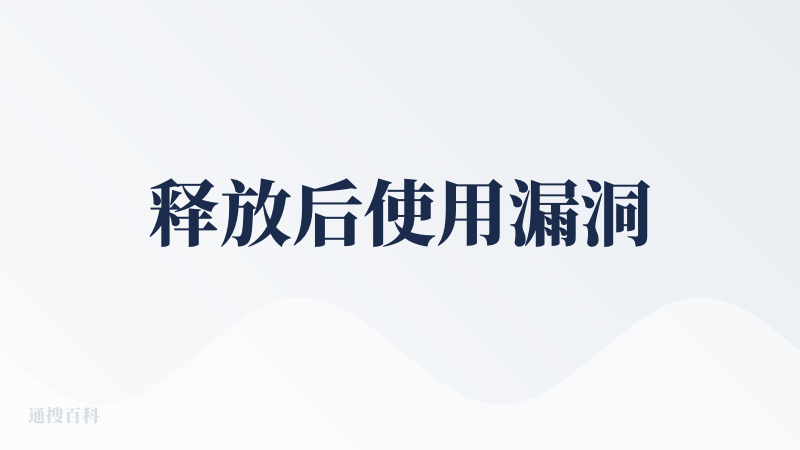 释放后使用漏洞