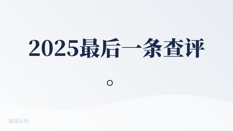 2025最后一条查评。
