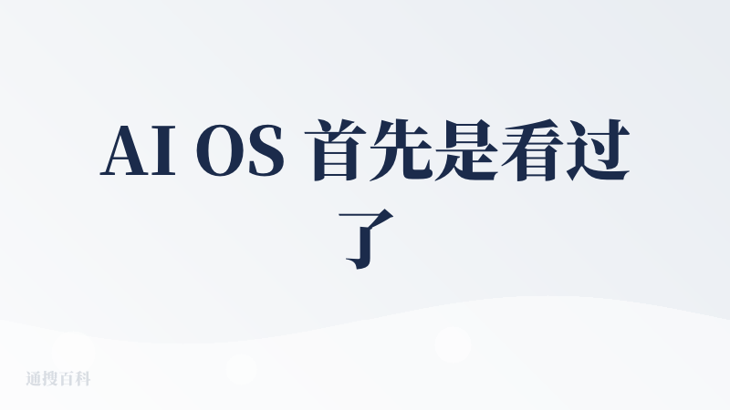 AI OS 首先是看过了他们的PR宣传片