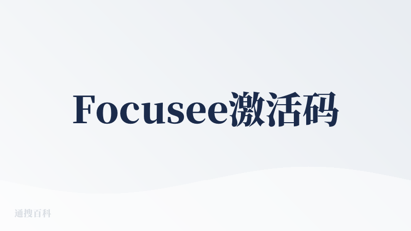 Focusee激活码