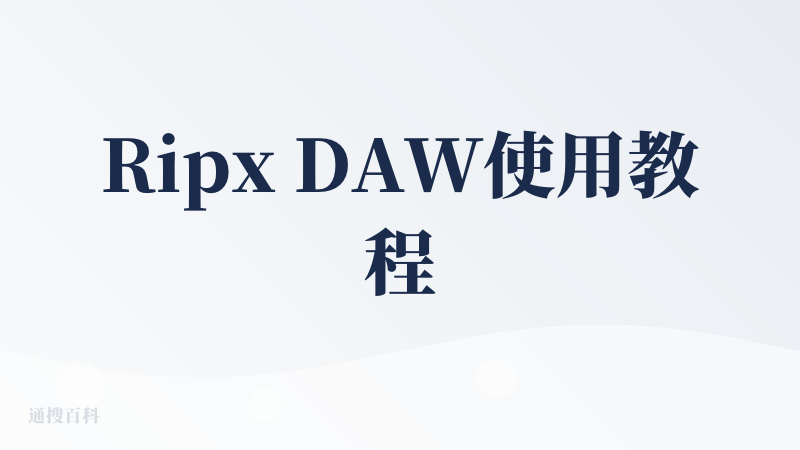 Ripx DAW使用教程